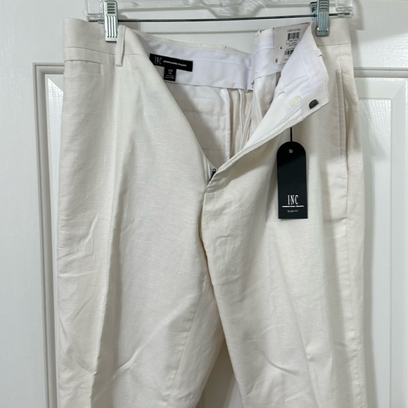 NWT INC men’s linen white pure pants. - Picture 2 of 7